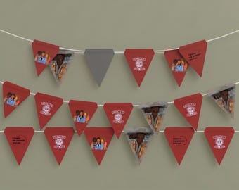 Party Triangle Flags Banner | Dwayne, Whitley, Kim, Ron, and Freddie