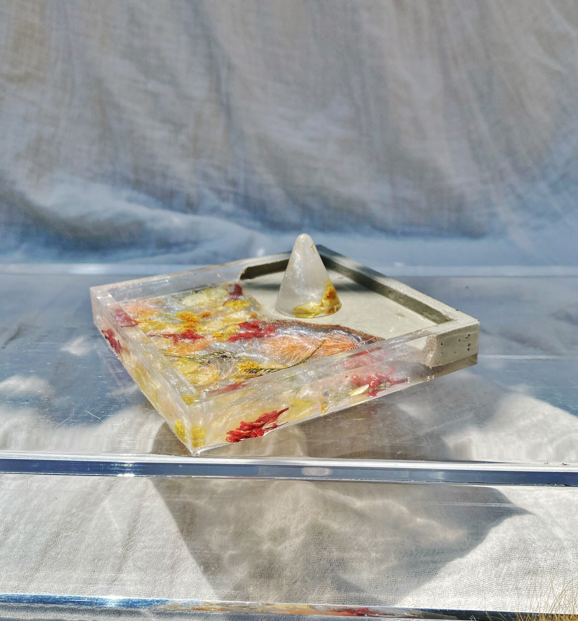 Cement Resin Dried Flower Ring Holder & Jewelry Dish Etsy UK