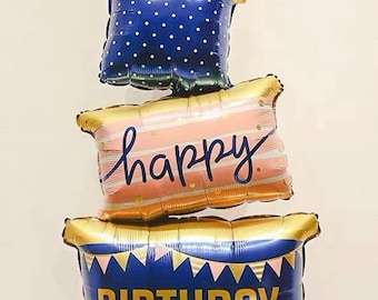 Gigantische gelukkige verjaardagsballonnen 40 inch ballonnen Grote aluminiumfolie opblaasbare ballon taartballon voor gelukkige verjaardagsdecoraties