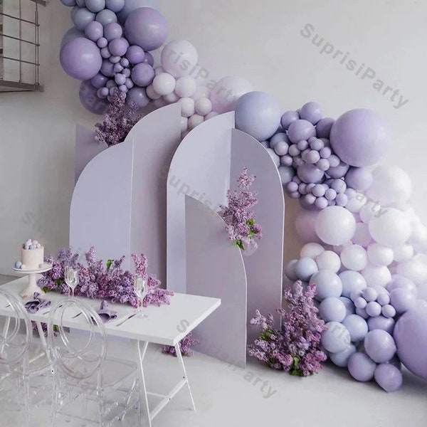 Double Matte Lilac Balloons Garland Arch DIY Wedding Decoration Doubled Macaron Purple Balloon Baby Shower Birthday Party Decor