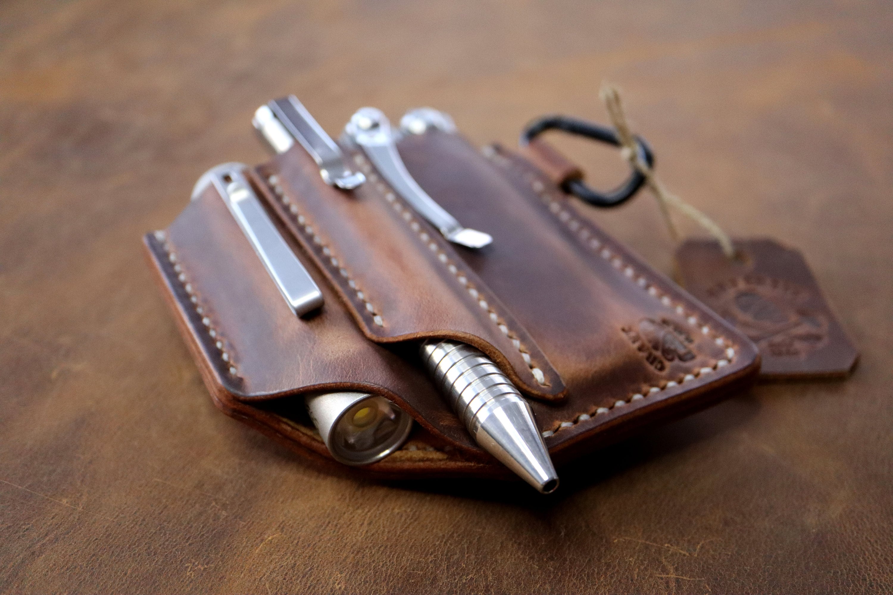 SURVIVAL EDC Handmade Leather Pouch Organizer Leatherman Etsy