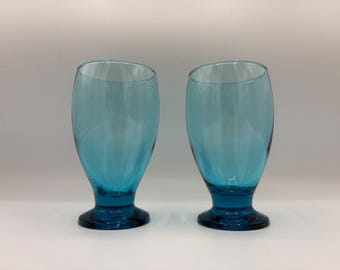 Vintage Cristar Teal Blue Set of 2 Cups