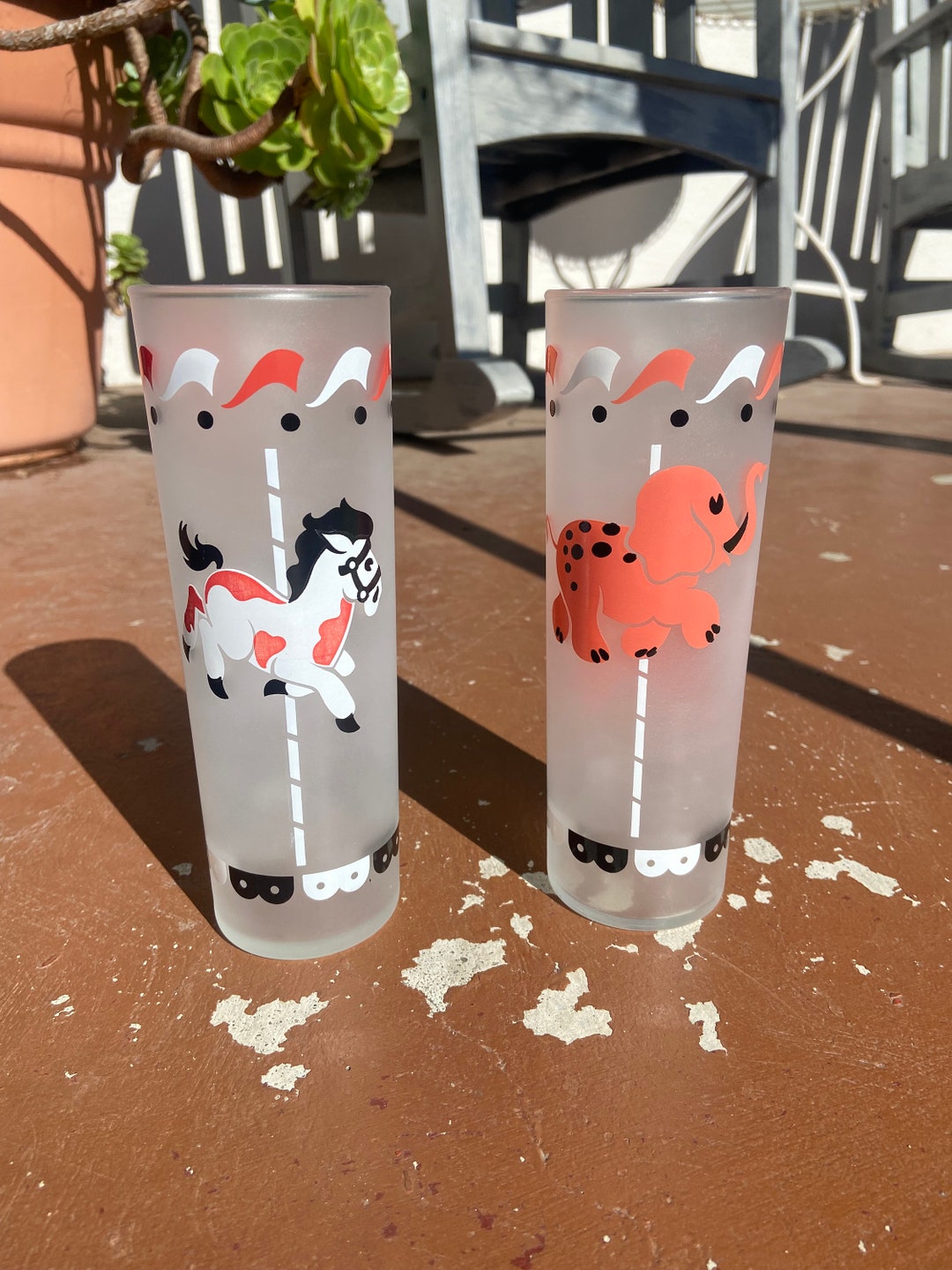 1950s Libbey Circus Animal Highball Glasses Etsy