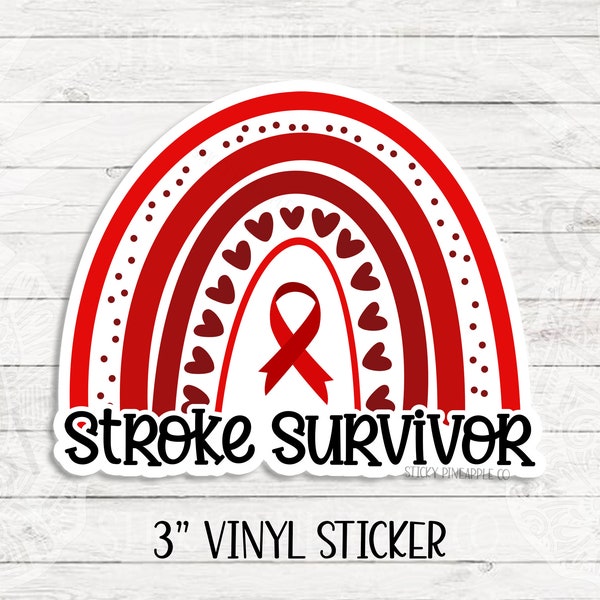 Stroke Survivor Rainbow Sticker - Funky | Matte Weatherproof Sticker | Chronic Illness Sticker | For Your Laptop, Water Bottle, & More!