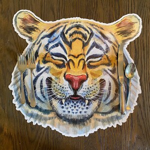 Tiger Placemat Eye of the tiger Louisiana Alabama Charger Tablesetting Football Party Birthday Party Year of the Tiger