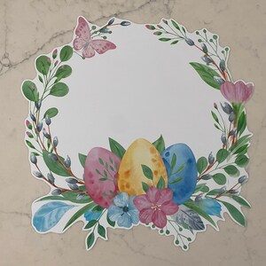 Watercolor Easter Egg Wreath Placemat Spring