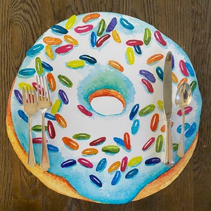 Donut Placemat Birthday Party Danish Sweet Treat Wipeable Place Setting