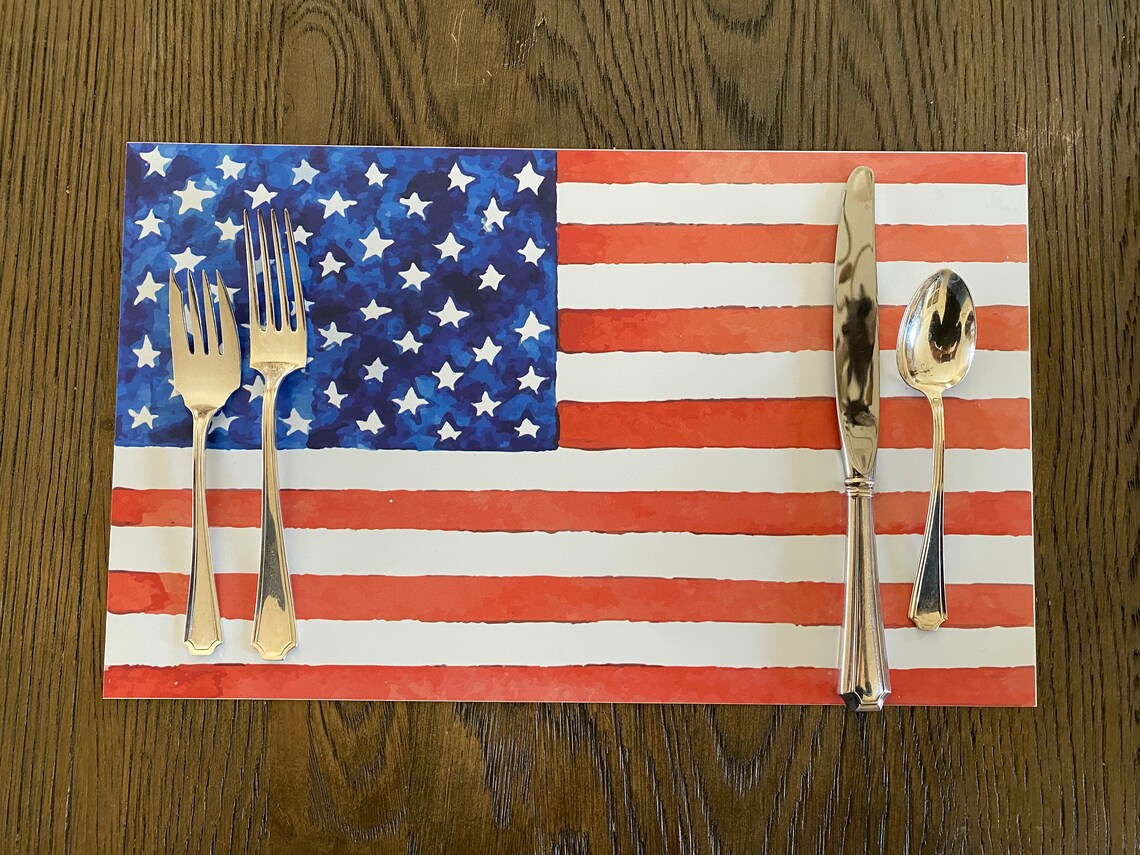 American Flag Placemat Straight Etsy