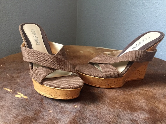 Colin Stuart Wedge Sandals sz 8 - image 2