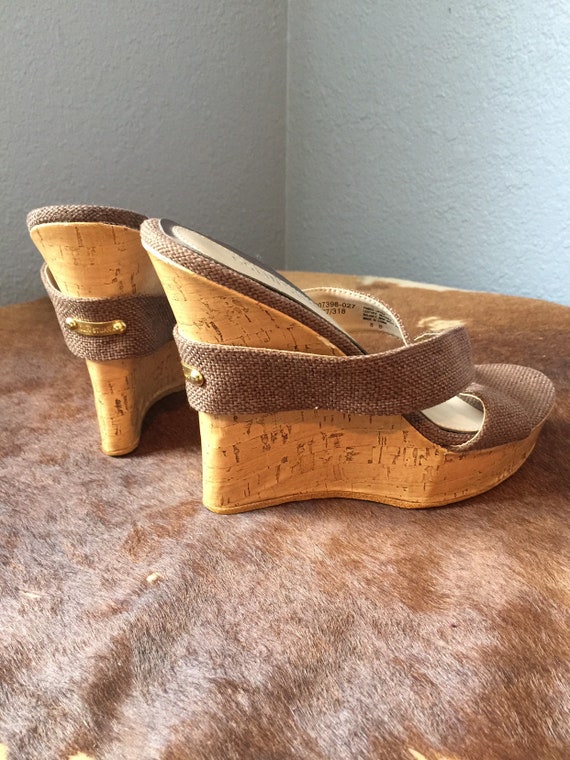 Colin Stuart Wedge Sandals sz 8 - image 1