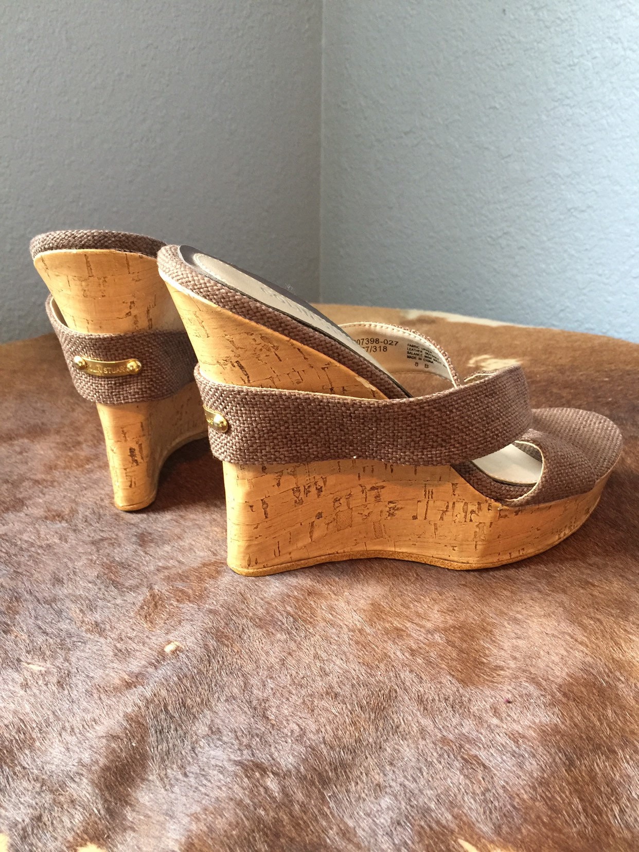 Colin Stuart Wedge Sandals Sz 8 Etsy