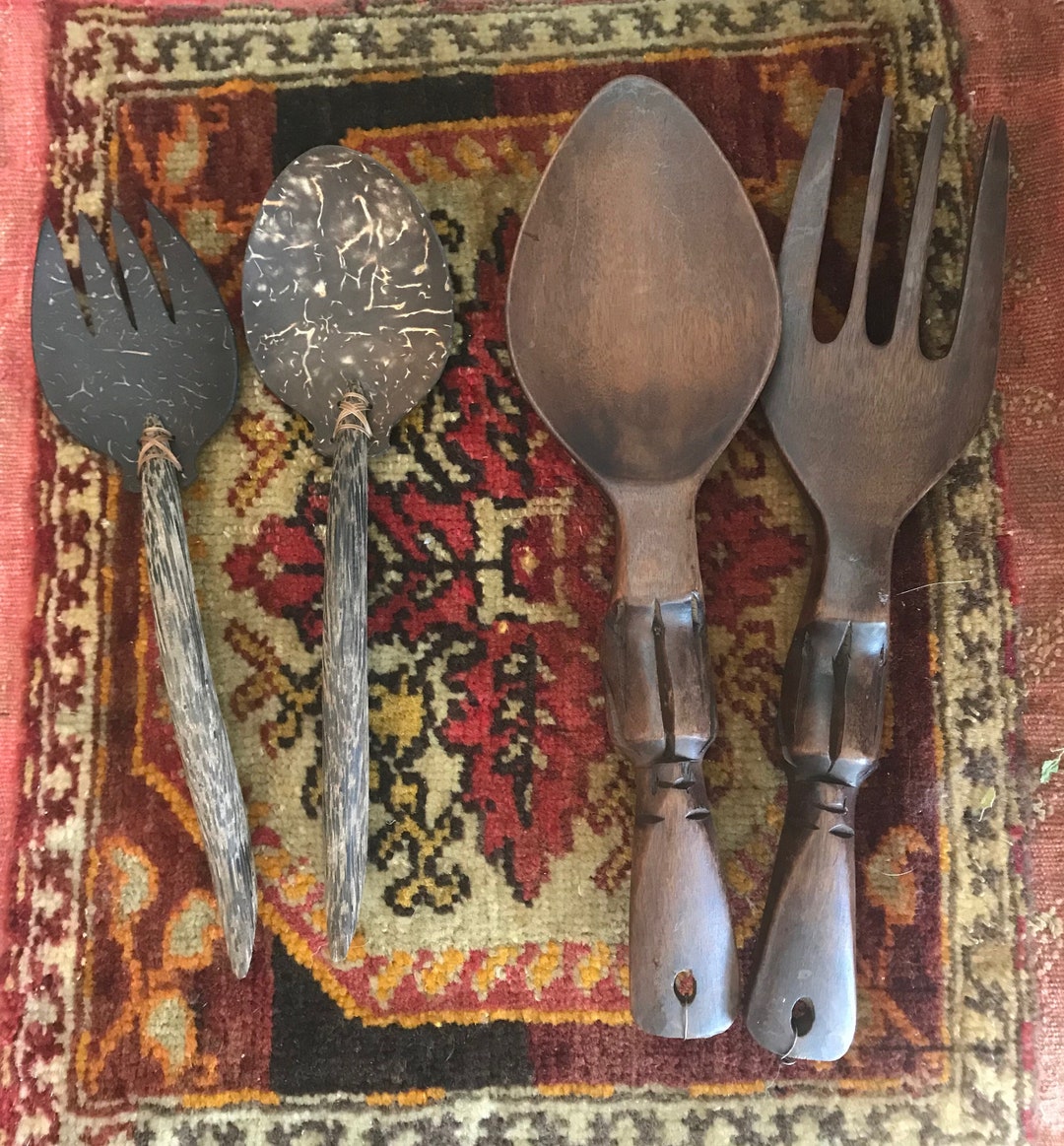 Vintage Wooden Serving Utensils 2 Sets Sold Separately Etsy