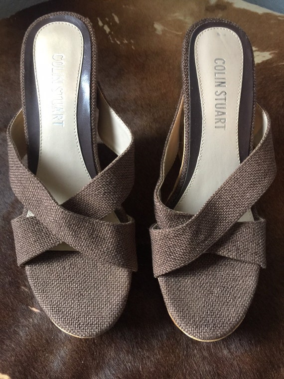 Colin Stuart Wedge Sandals sz 8 - image 3