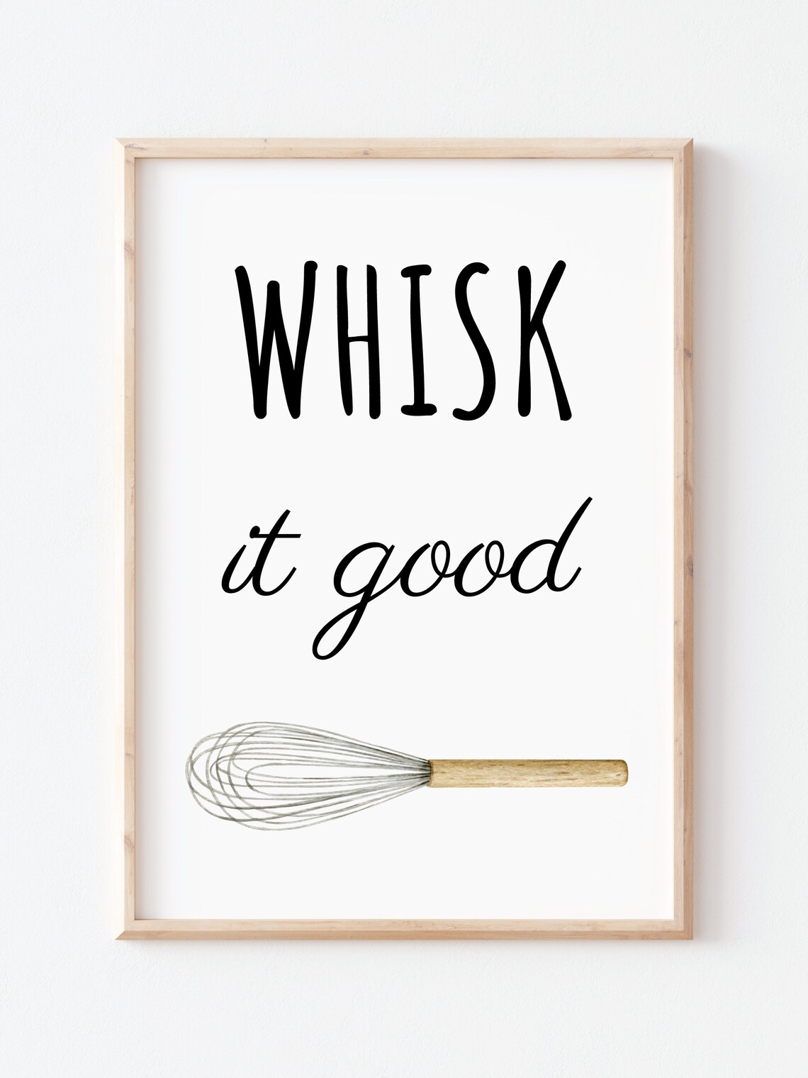 Whisk It Good Wall Art Kitchen Baking Pun Typography Etsy