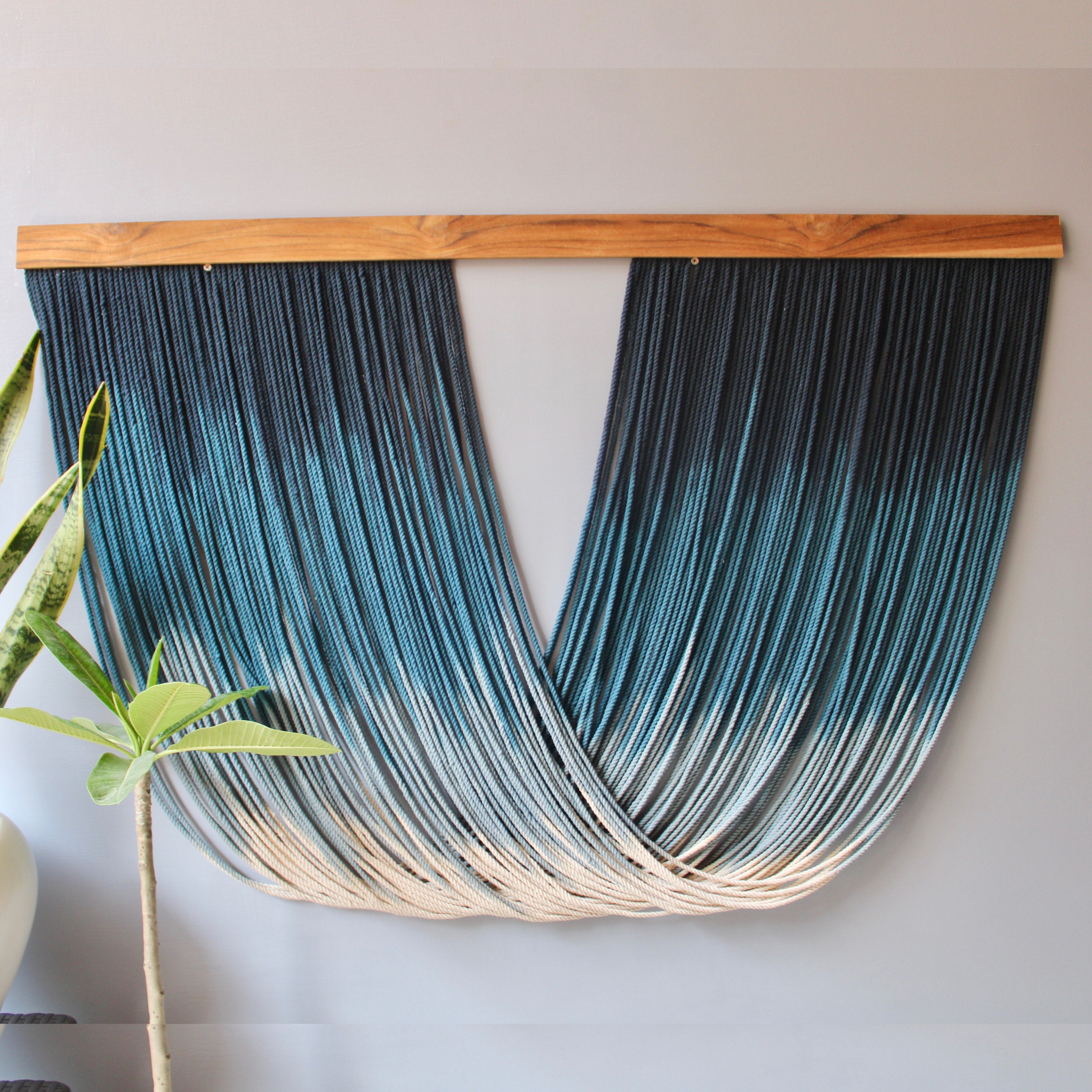 Dip Dye Wall Hanging Fibre Art Macrame Wall Hanging Yarn Etsy