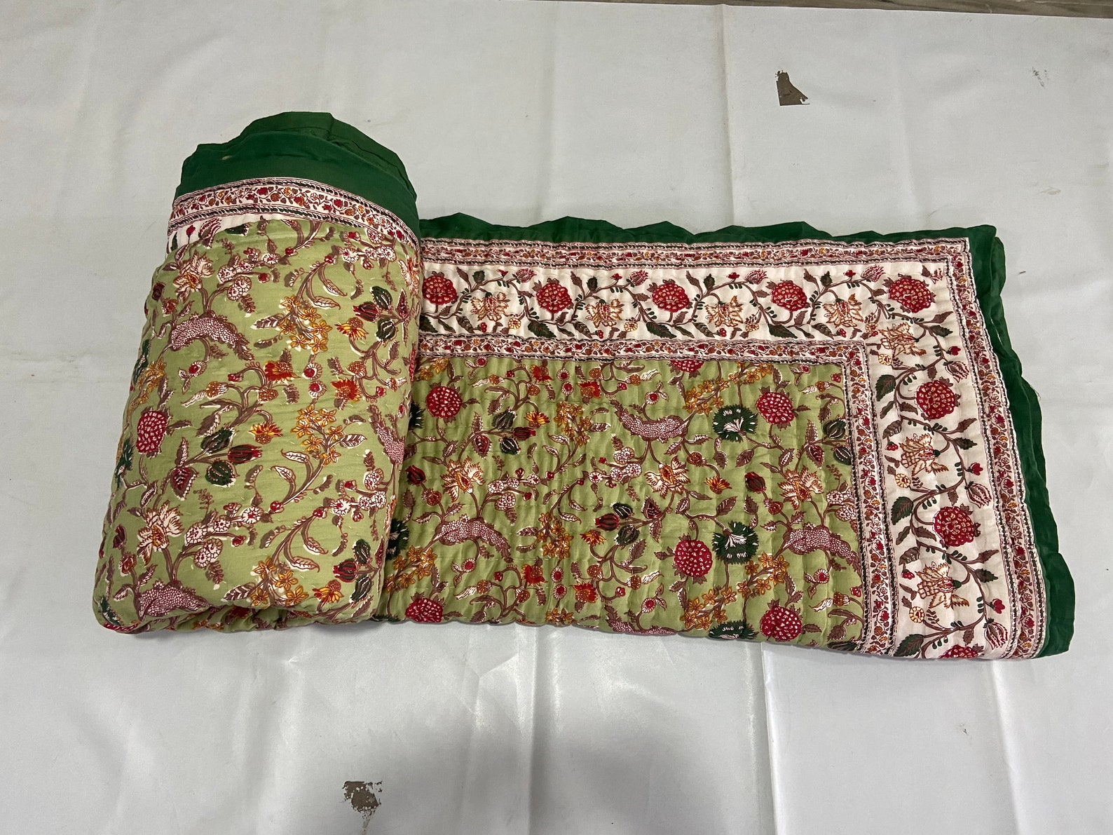 Floral Quilt Handmade Quilt Anokhi Quilt Winter Bedspread Etsy