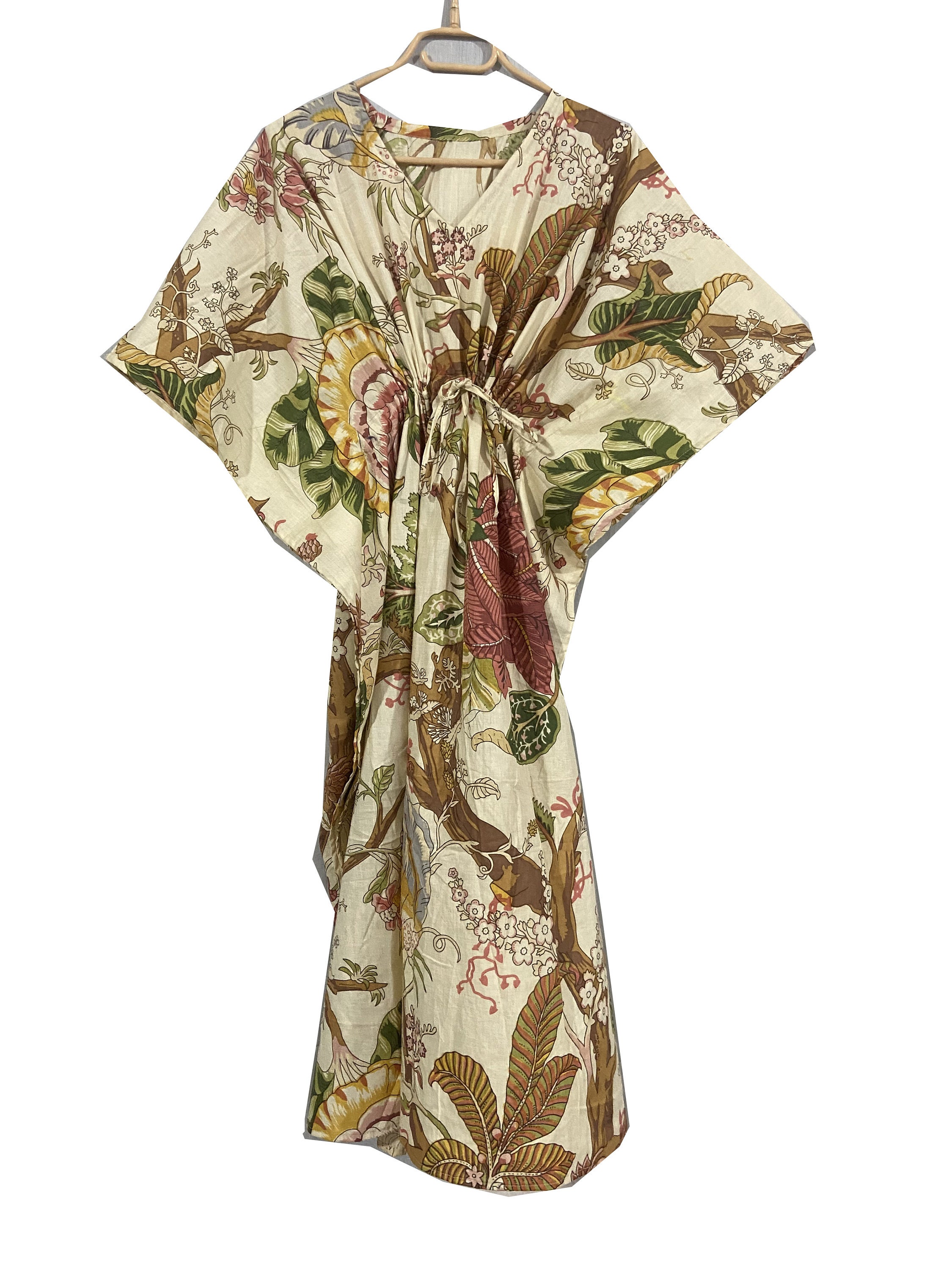 New Floral Print Kaftan 100 Cotton Kaftan Woman Dress Etsy