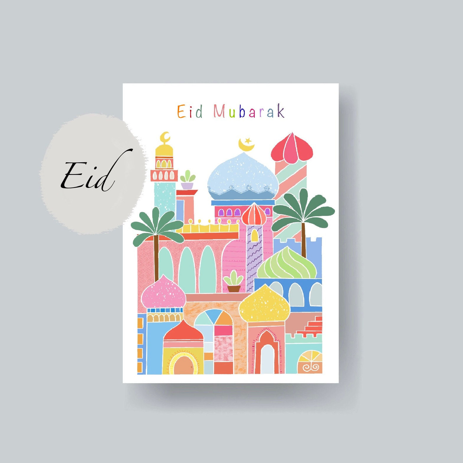 Personalisierte Name Eid Mubarak Geschenkbox mit Moschee, Eid und