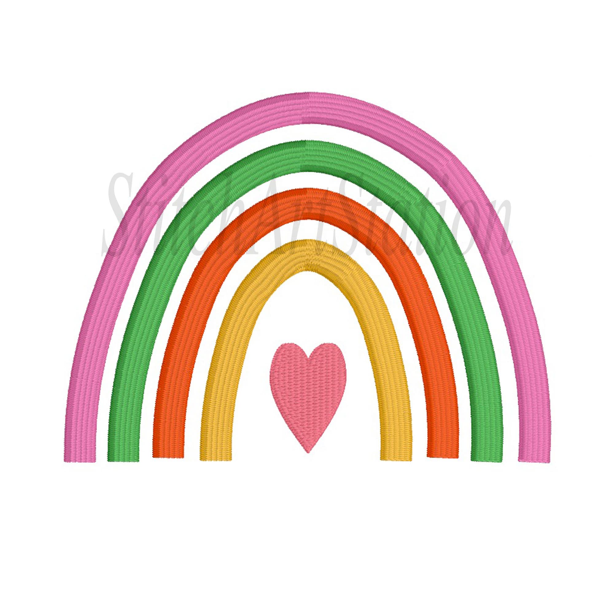 Heart Rainbow Embroidery Heart Rainbow Embroidery