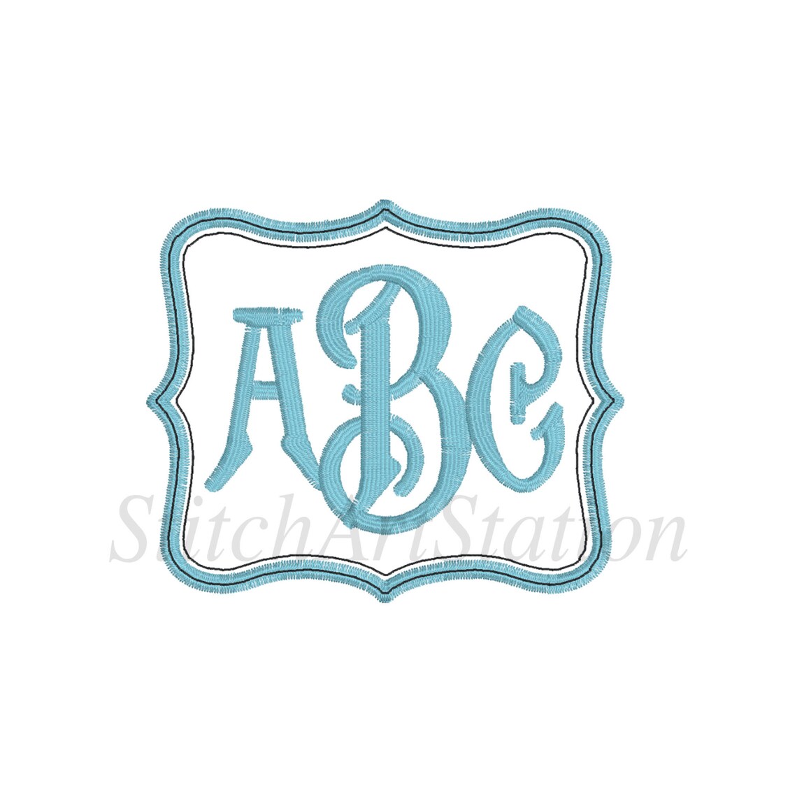 Frame Embroidery Design Monogram Frame Embroidery Design Etsy