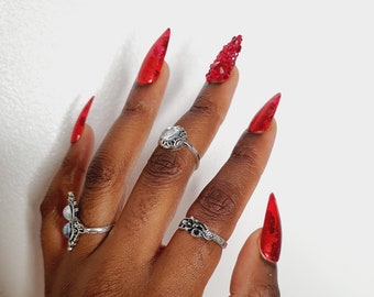 Sexy Red Nails Etsy