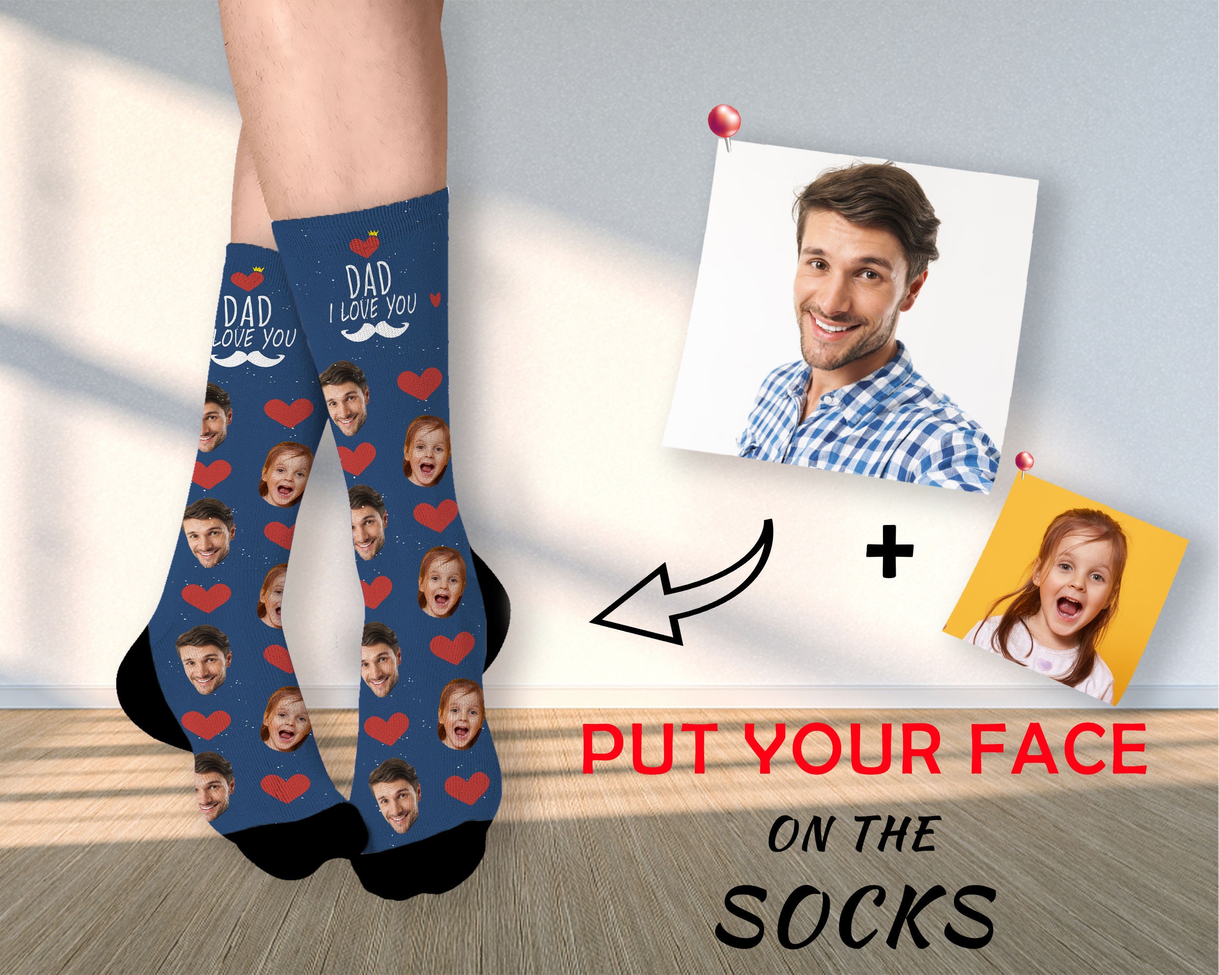 Custom Face Socks Personalized Photo Sock for Men Put Face Etsy