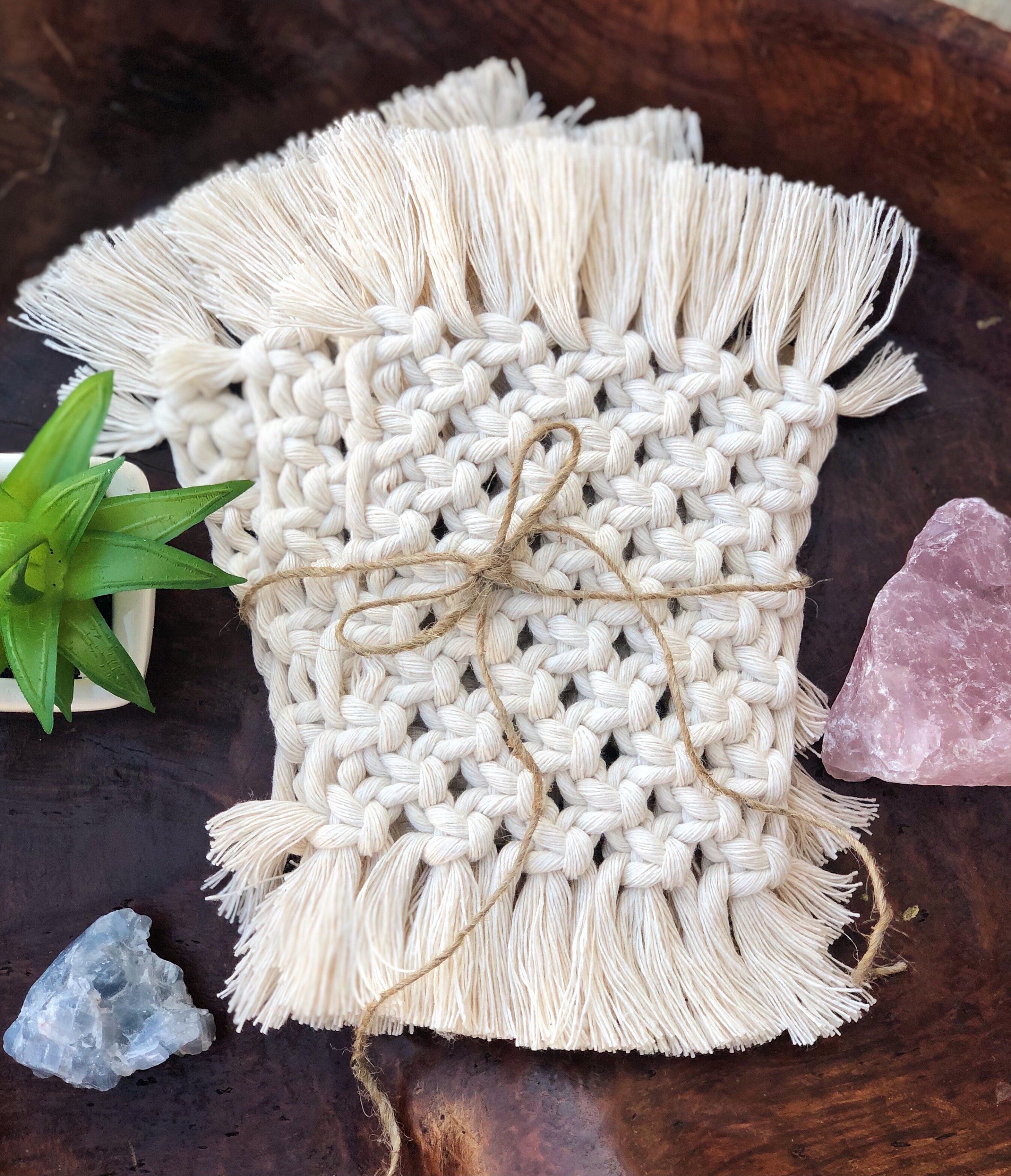 Macramé Coasters Etsy