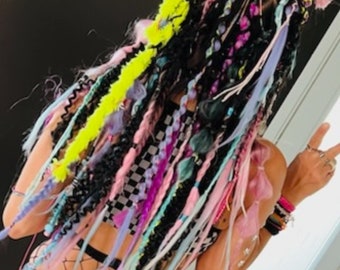 Colorful dreads hair extensions hair accessories ponytails