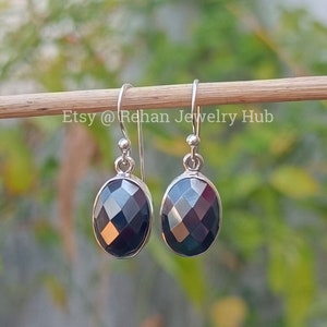 Natural Lovely Hematite Earrings, 925 Sterling Silver Earrings, Black Hematite Earrings, Black Stone Earrings, Hematite Jewelry, Gift Item