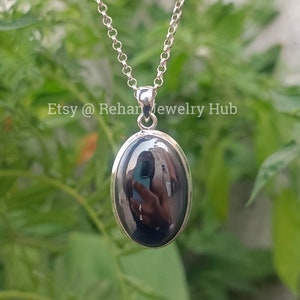 Natural Lovely Hematite Pendant, 925 Sterling Silver Pendant, Hematite Drop Pendant, Black Stone Pendant, Pendant Gift for Her