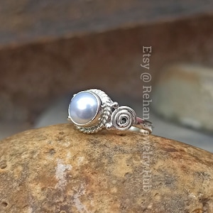 Natural Pearl Ring, 925 Sterling Silver Ring, June Birthstone Ring, Handmade Boho Ring, Peaceful Dainty Pearl Ring, Pearl Jewelry, Gift Item