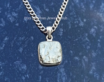 Golden Pyrite Rough 925 Sterling Silver Pendant, Natural Pyrite Rough Pendant, Pendant for Her, One of a kind pendant, Unique Pendant