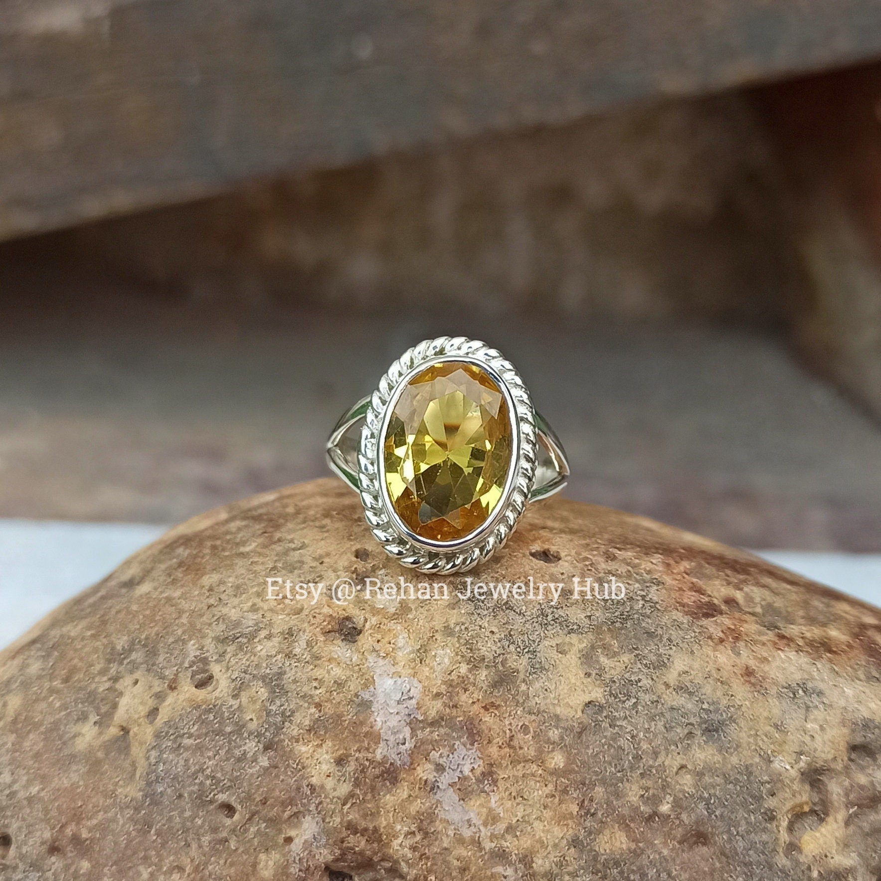 Buy SIDHARTH GEMS 7.25 Ratti 6.00 Carat Citrine Ring Sunela Certified  Natural Original Oval Cut Precious Gemstone Citrine Gold Plated Adjustable  Ring Size 16-32 at Amazon.in