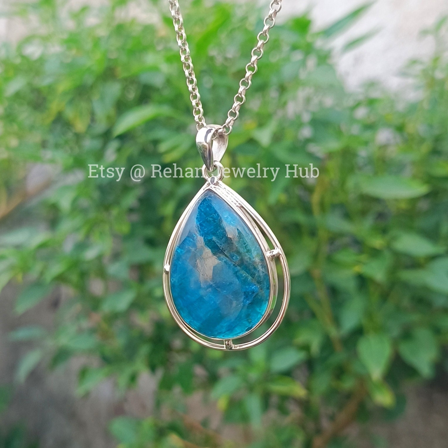 Sterling Silver Apatite Oval Pendant main image 1