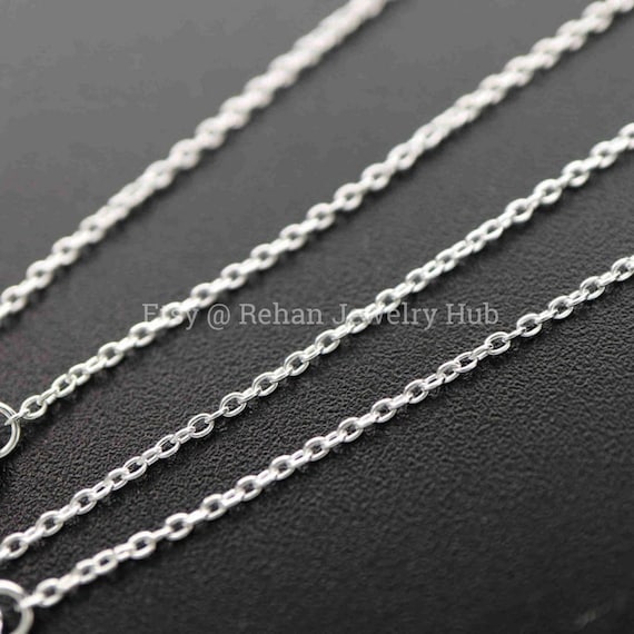 Jamal 925 Sterling Silver Filled 2MM Necklace Chains For Pendants not  Contain any Allergic Element and never Change Color and Get Dark