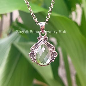Natural Clear Crystal Pendant, 925 Starling Silver Pendant, Faceted Crystal Pendant, Crystal Unisex Pendant, Crystal Quartz Pendant, Gift