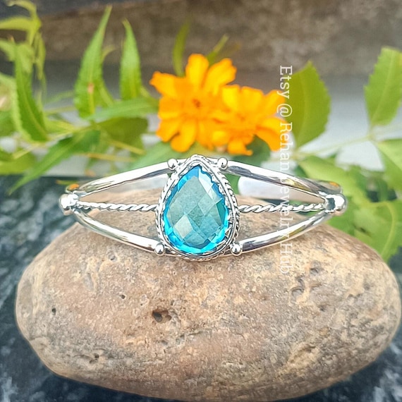 ブルートパーズ　バングル ブルートパーズ シルバーバングル ブレスレット | Le Papillon Jewelry