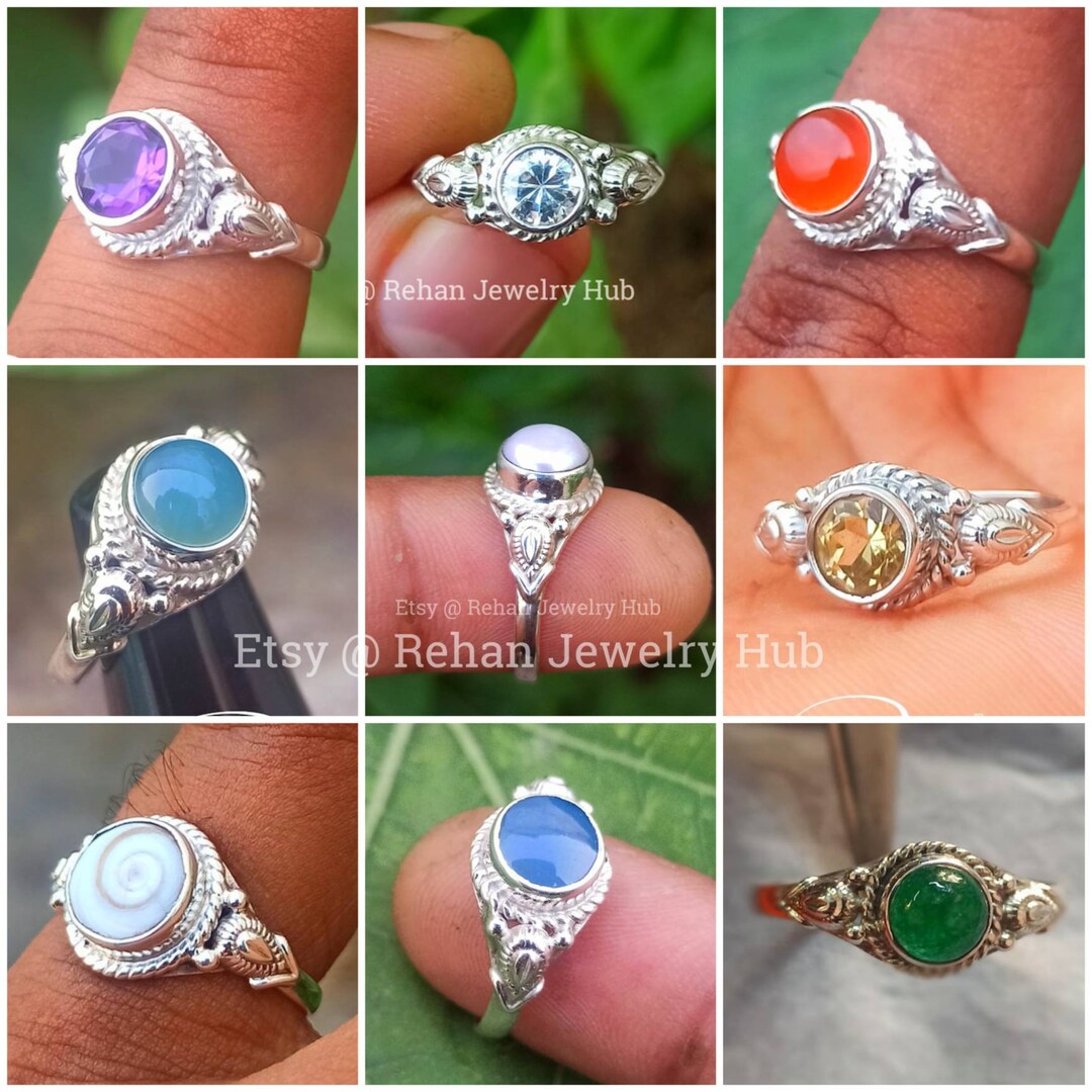 20 Pcs Wholesale Rings Lot Natural Gemstone Rings Bulk Etsy