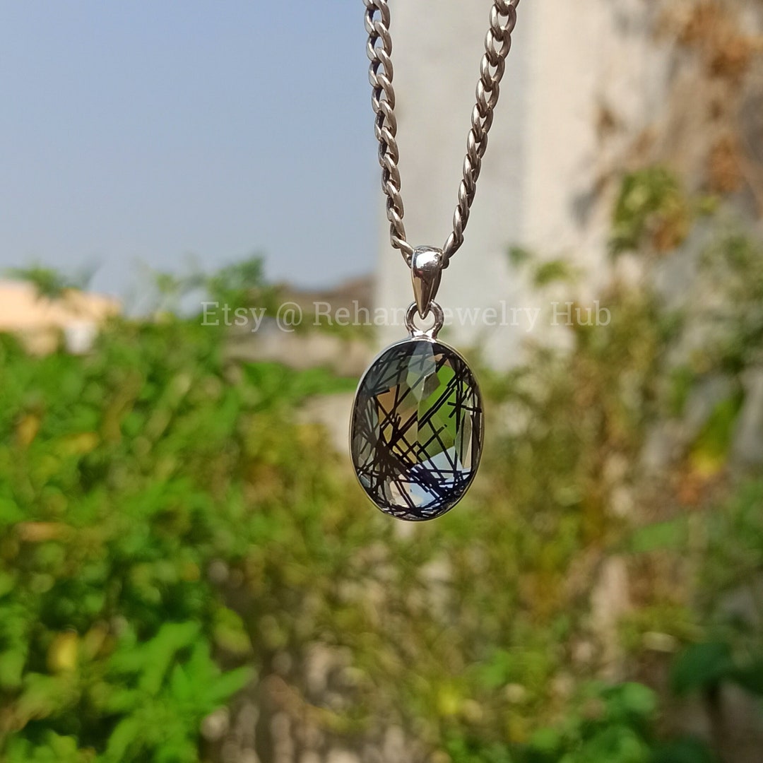 Black Rutilated Quartz Pendant main image 1