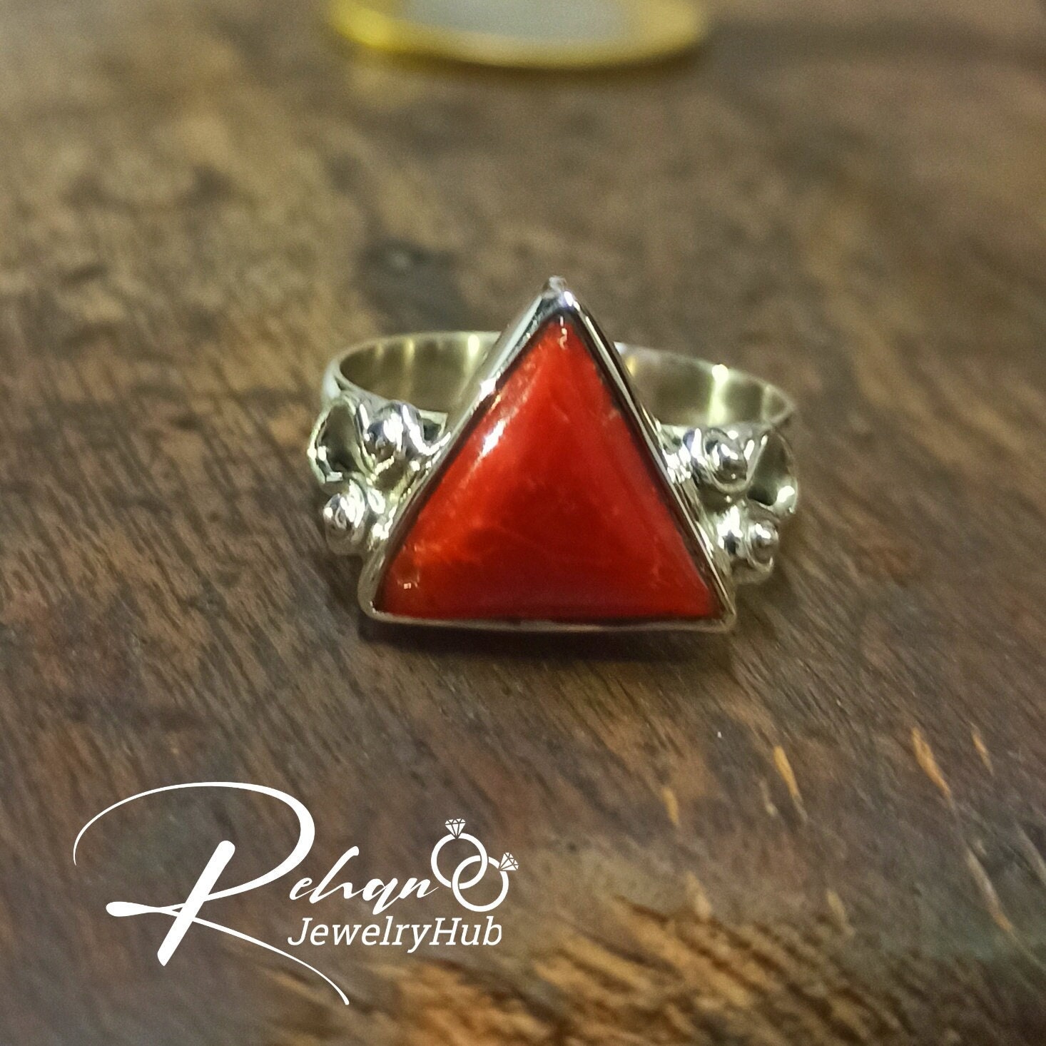 Red Coral Ring-R-Size-8 (COR-2-50) | Rananjay Exports