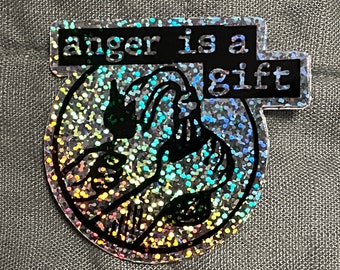 Rage Against the Machine - Anger is a Gift glitter vinyl sticker