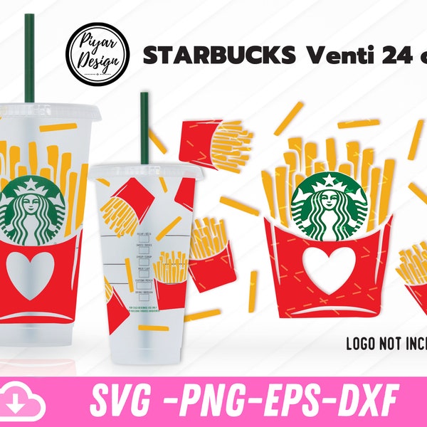 French fries SVG, fries before guys Venti Full Wrap for Venti Cold Cup 24 oz, fast food Cold cup svg, SVG file for Cricut, Digital download.