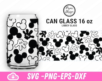 Mouse Can Glass SVG: Winter Libbey 16oz Wrap (Digital Download)