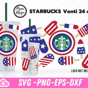 Popsicle SVG, Full Wrap Independence Day SVG, , American Flag Venti Cup svg , 4th of July SVG, Summer  Venti Cup 24 Oz Svg, Digital Download