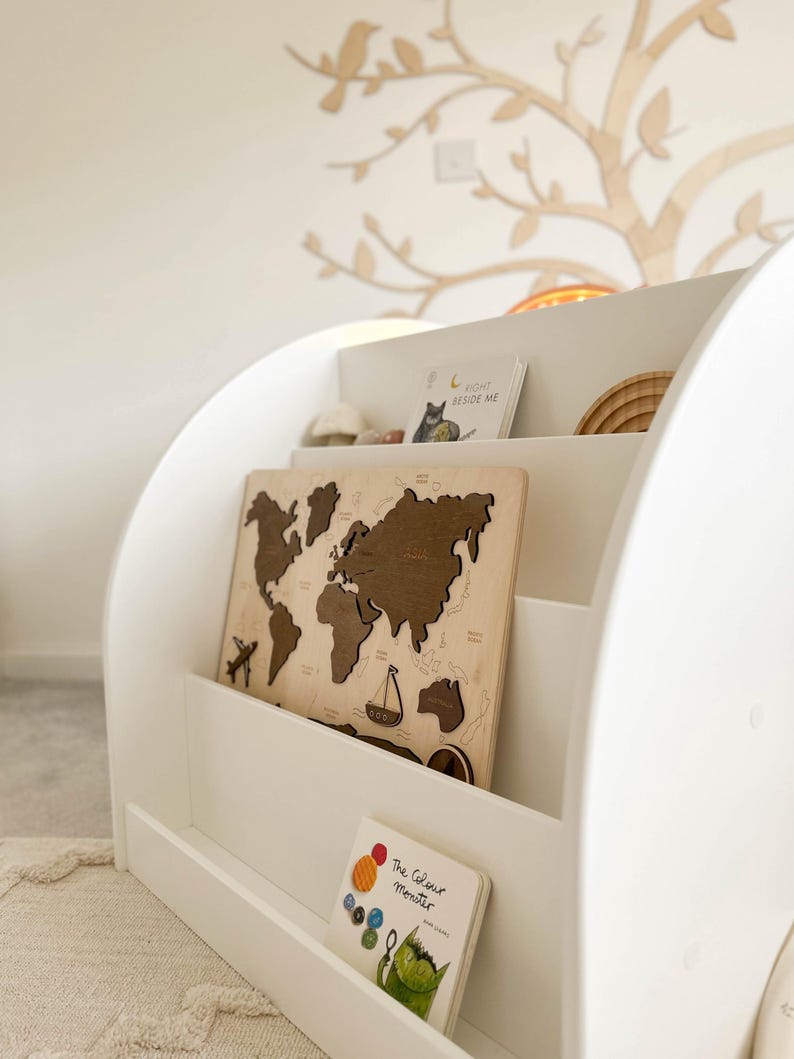 KUMPU 3-in-1 Montessori Bookshelf | Wooden Bookself Desk | Multifuntional Montessori Furniture image 10