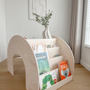 KUMPU 3-in-1 Montessori Bookshelf | Wooden Bookself Desk | Multifuntional Montessori Furniture image 3
