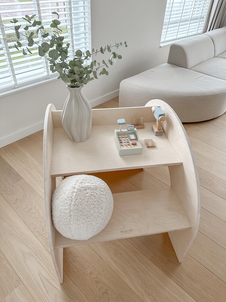 KUMPU 3-in-1 Montessori Bookshelf | Wooden Bookself Desk | Multifuntional Montessori Furniture image 16