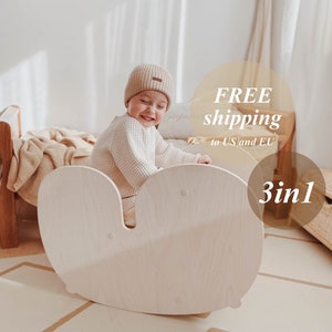 Wooden Rocking Horse for Toddler | Montessori Balance Toy for Toddler | NUPPU Rocking Horse