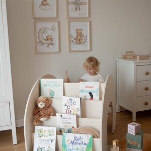 KUMPU 3-in-1 Montessori Bookshelf | Wooden Bookself Desk | Multifuntional Montessori Furniture image 2