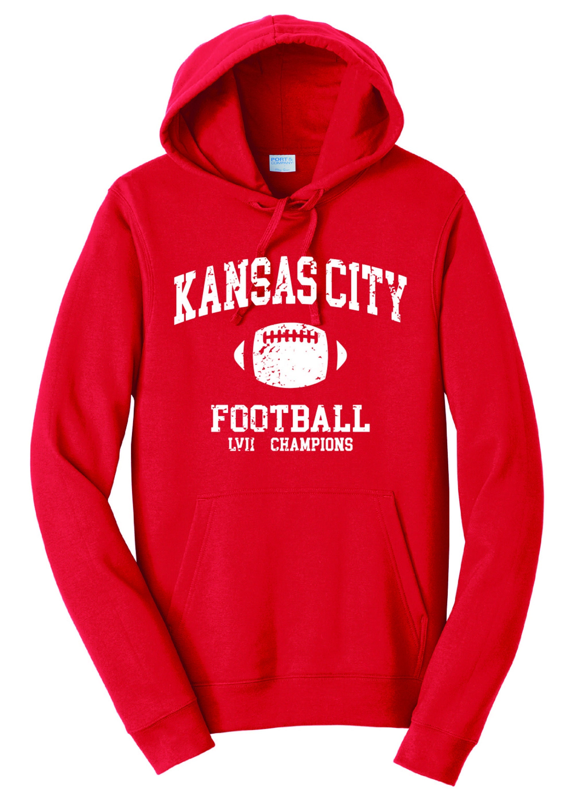 Kansas City Football Champions Hoodie, Grey/ Black/red Hoodie, Sports